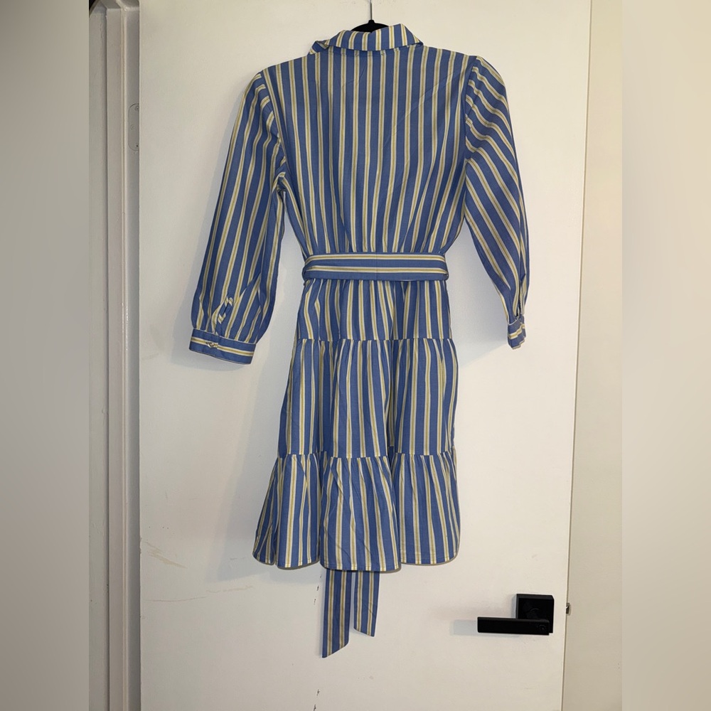 ELIZA J Stripped Belted Shirtdress SIZE: 6 - Picture 14 of 14
